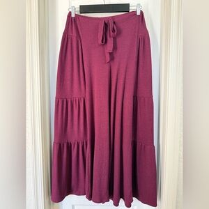 Free People Maroon Drawstring/ Bell Bottom Size XS-